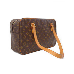 Louis Vuitton Leather Monogram Bag Shoulder Cite Brown